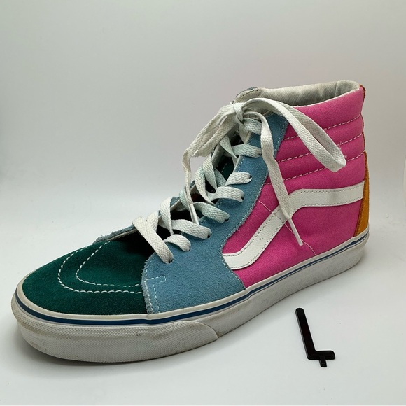 Vans Off The Wall SK8 Colorblock Multicolor suede/canvas hightops M8/WM9.5 SR1 - Picture 6 of 10